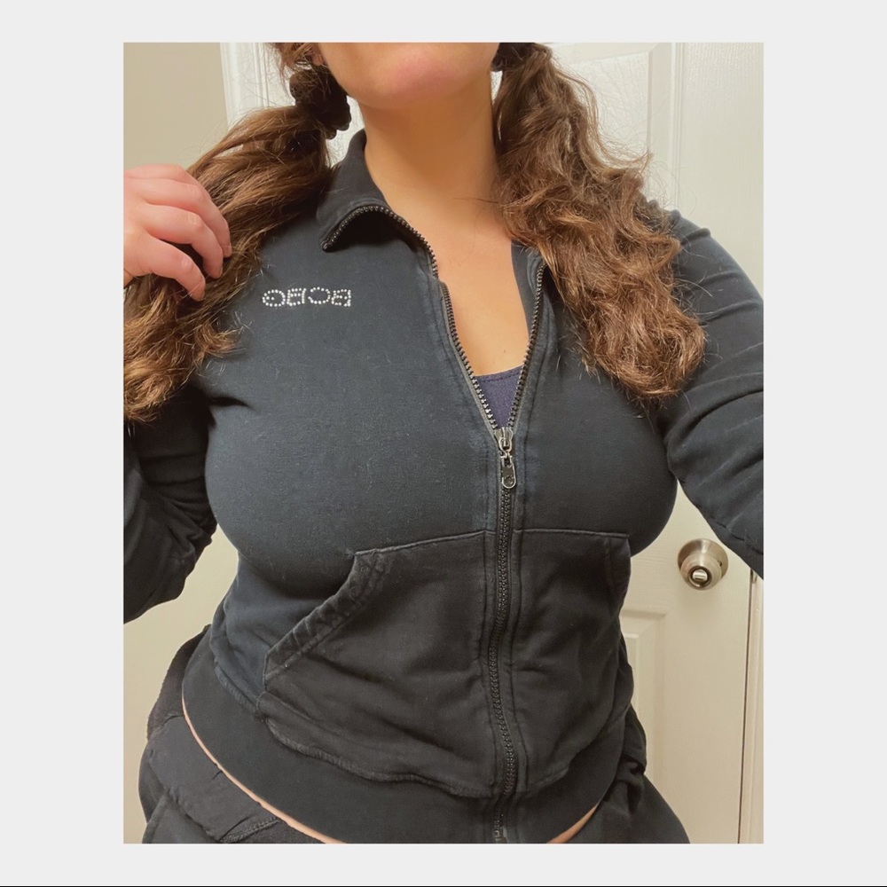 Vintage y2k BCBG Zip-Up Sweater